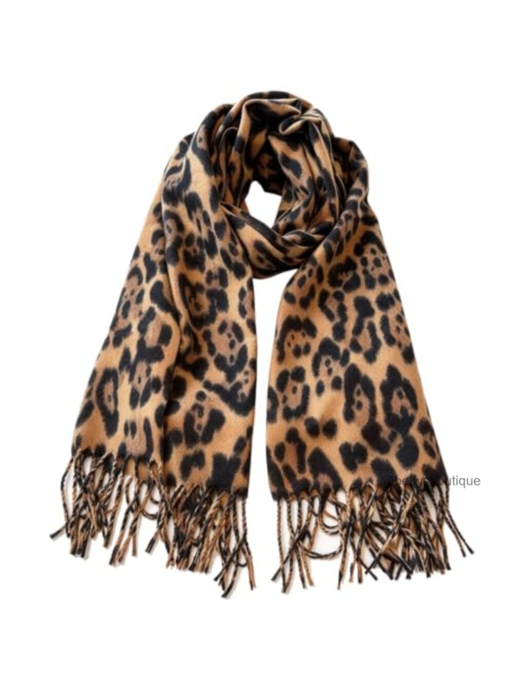Leopard Print Winter Warm Blanket Scarf Shawl Wrap Tassel Oversized